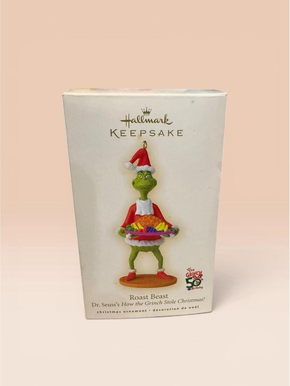 2007 How The Grinch Stole Christmas Ornament Hallmark Roast Beast Dr Seuss NIB